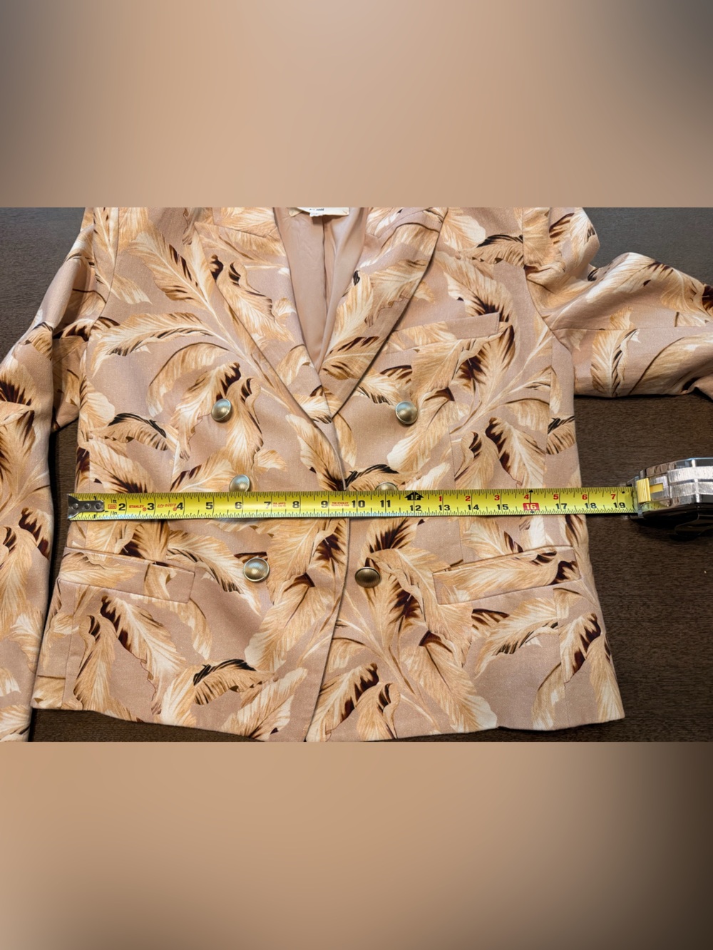 NWOT L’Agence Brooke Leaf Print Linen Blend Double Breasted Blazer Sz 6 - Picture 11 of 16